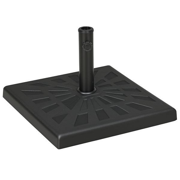 Outsunny Sonnenschirmständer Sonnenschirmhalterung Sonnenschirmfuß, wetterbeständig, 51 cm x 51 cm x 32H cm, Schwarz, 84D-228V00BK