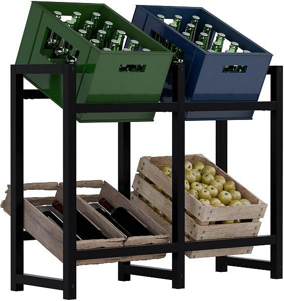 CLP 4er Getränkekistenständer Stack, schwarz, 151981801