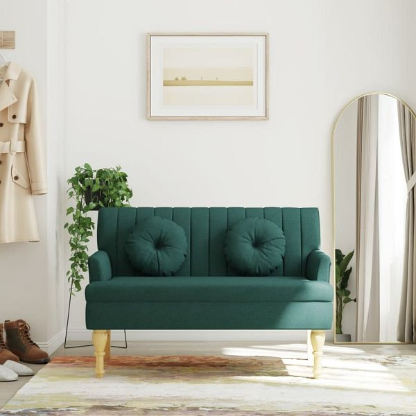 vidaXL Sitzbank mit Kissen Dunkelgrün 113x64,5x75,5 cm Stoff, 372134