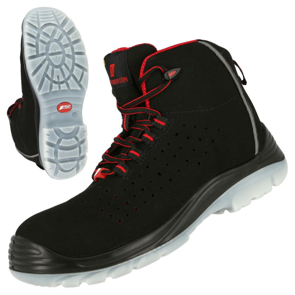 NITRAS MICRO STEP MID, S1P Sicherheitsstiefel, halbhoch, strapazierfähige Mikrofaser, schwarz, Größe: 37, VE: 10 Paar, 7421-37