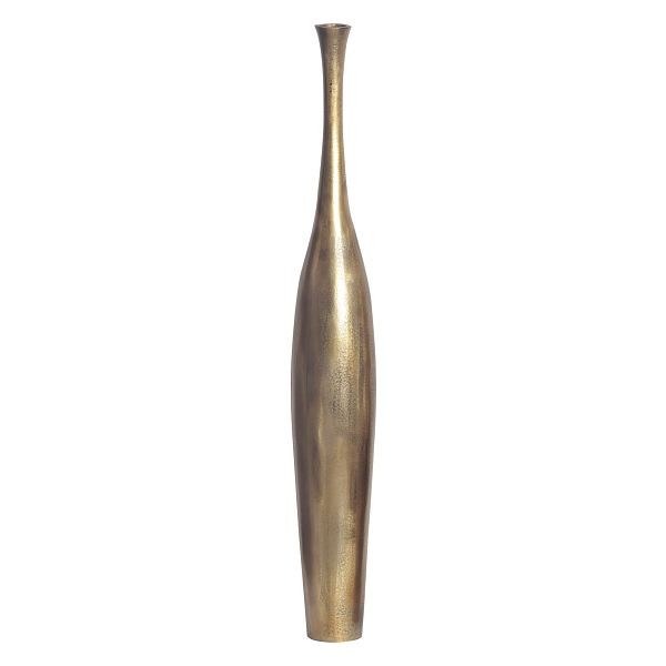 Wohnling Deko Vase BOTTLE S 75cm Aluminium Gold Blumenvase Modern Groß, XXL Alu Bodenvase Metall Wohndeko Handgefertigt, WL7.197