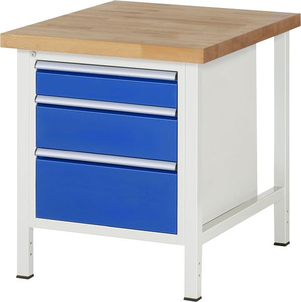 RAU Werkbank Serie 8000 - Gestell-Bauweise (Schweißgestell), 3 x Schublade, 750x840x900 mm, 03-8159A2-079B4S.11