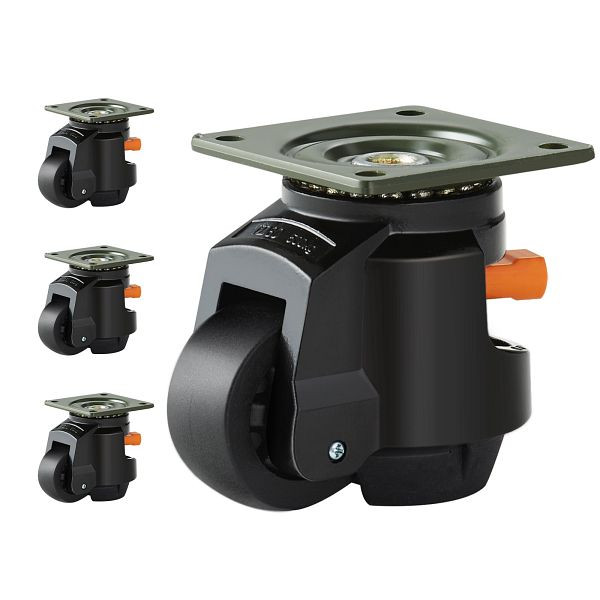 VEVOR Nivellierrollen, verstellbare, auf einer Platte montierte Nylonrolle, 2200 lbs, 4er-Set, DJJLBSDJPBS4EN0Q3V0