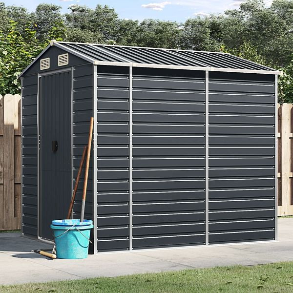 vidaXL Gerätehaus Anthrazit 191x215x198 cm Verzinkter Stahl, 3188254
