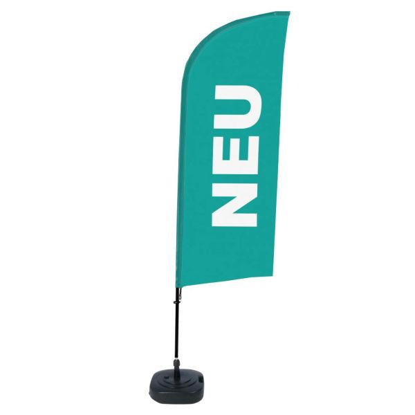 Showdown Displays Beachflag Alu Wind Komplett-Set Neu Türkis Deutsch, BFAW310-WT21-I81