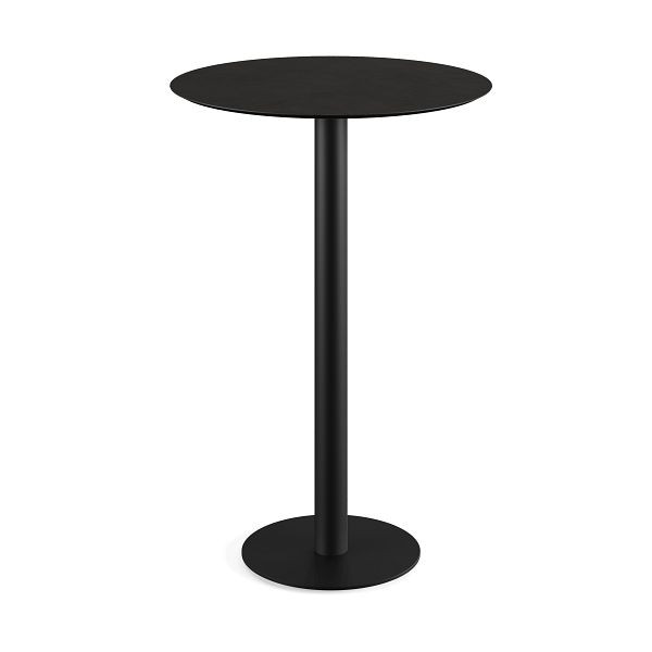 Feros Urban Stehtisch Schwarz frame + Schwarz HPL Tischplatte Ø70 cm, 130041070