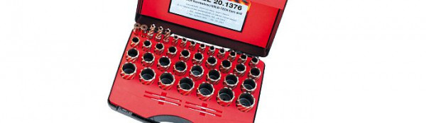 Karnasch Set DELUXE, Gold-Line30 39 HSS-XE unbeschichtete Kernbohrer: Nutzlänge 30mm, Nitto/Uni-Schaft 19mm, 201376