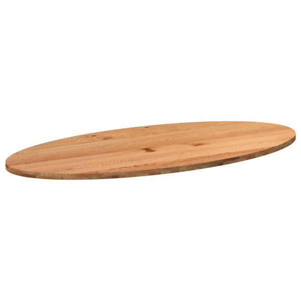 vidaXL Tischplatte Hellbraun 220x100x4 cm Massivholz Eiche Oval, 4009253