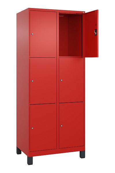 C+P Schließfachschrank Evolo PLUS, mit Füßen, 6 Fächer, 1950x800x500mm, 3020/30, 049010-223 S10025