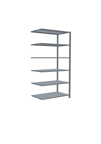 Schulte Anbauregal, Büro-Steckregal MULTIplus150, 2000 x 1000 x 600 mm, 6 Fachböden, Längenriegel, verzinkt, ohne Mittelanschlag, 17764