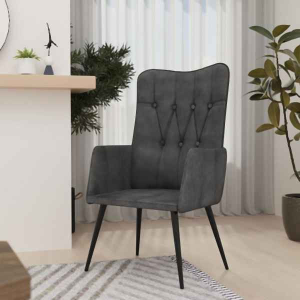 vidaXL Ohrensessel Schwarz Canvas, Füllung: Schaumstoff, 339654
