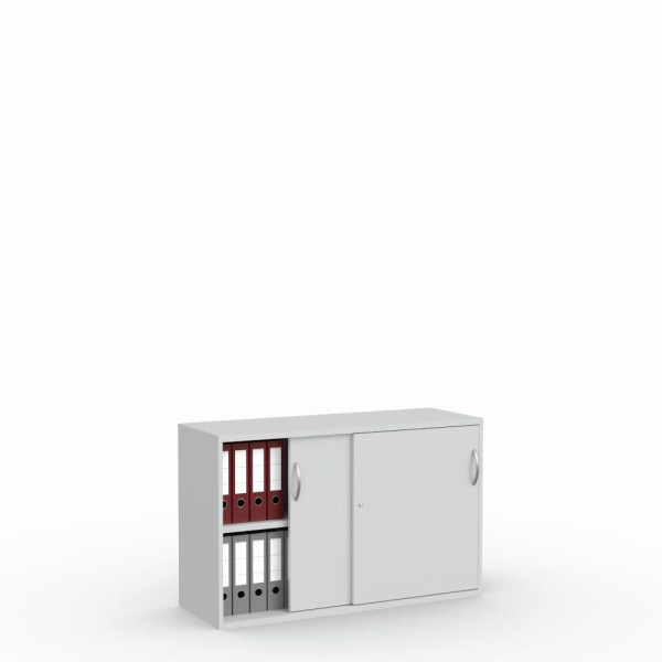 Deskin Schiebetürenschrank Multi M pro, Dekor lichtgrau, B 1200 x H 780 x T 420 mm, 270168