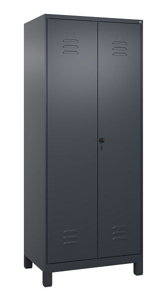 C+P Mehrzweckschrank Classic PLUS, Putzmittel-Spind, Füße, 2 Abteile, 1950x800x500mm, 7016/7016, Drehriegel, 080110-02 S10011