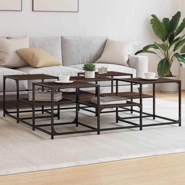 vidaXL Couchtisch Braun Eichen-Optik 121x121x40 cm Holzwerkstoff, 839072