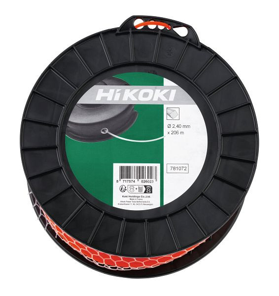 HiKOKI Trimmerfaden quadratisch 2.4mm orange L=343m (2250 gr), 781073