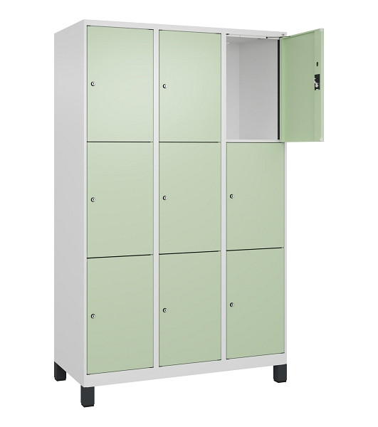 C+P Schließfachschrank Evolo PLUS, mit Füßen, 9 Fächer, 1950x1200x500mm, 9016/6, 049010-323 S10019