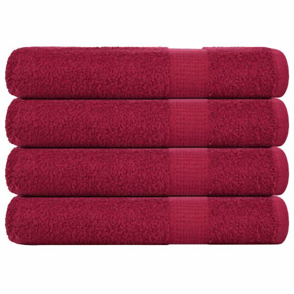 vidaXL Saunatücher 4 Stück Bordeauxrot 80x200cm 360 g/m² 100% Baumwolle, 136744