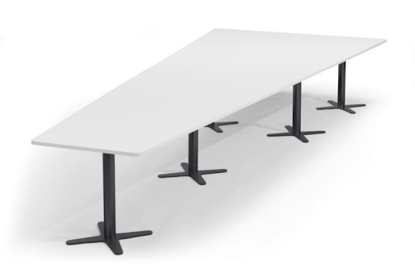 Deskin Konferenztisch DUBLIN, Dekor: Weiß, Gestellfarbe: Anthrazit RAL 7016, BxHxT: 5000 x 735 x 2050 mm, 330311