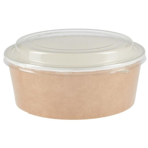 Colpac Recycelbare Einweg Salat Schalen mit Deckel Groß 1300ml ( 150er Pack) (150 Stück), FA374