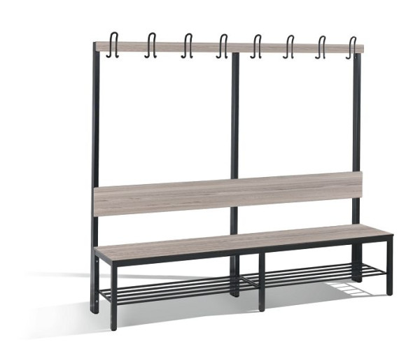 C+P Garderobenbank mit Rückenlehne, Basic Plus, H1650xB1960xT407mm, 8062-110 S10005