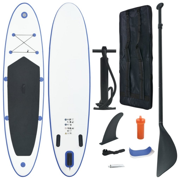 vidaXL Stand Up Paddle Surfboard SUP Aufblasbar Blau und Weiß, UV-beständig, 92204