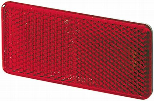 HELLA Rückstrahler, Lichtscheibenfarbe: rot, rechteckig, geklebt/Anbau, für waagerechte Befestigung, CCC, hinten, 8RA 003 326-031