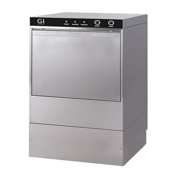 Gastro-Inox elektronische Geschirrspülmaschine mit Pumpe und Seifenspender, 50x50cm, 400V, Edelstahl AISI 304, 400.104