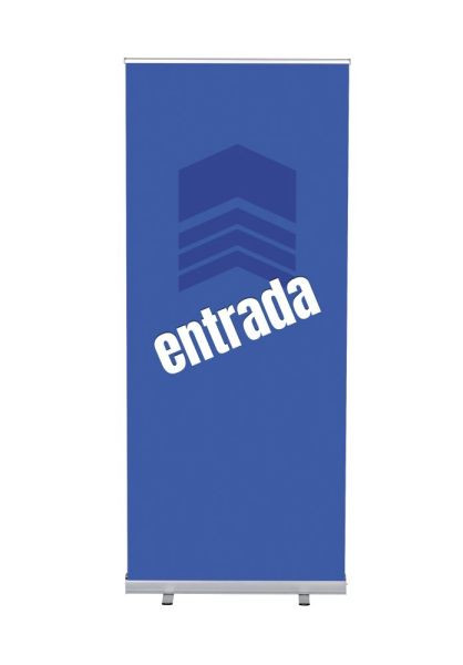 Showdown Displays Roll-Banner Budget 85 Komplettset Eingang Blau Spanisch, RBB085LSFI368