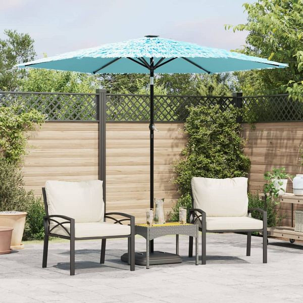 vidaXL Sonnenschirm mit Stahlmast Blau 268x268x226 cm, 4005102