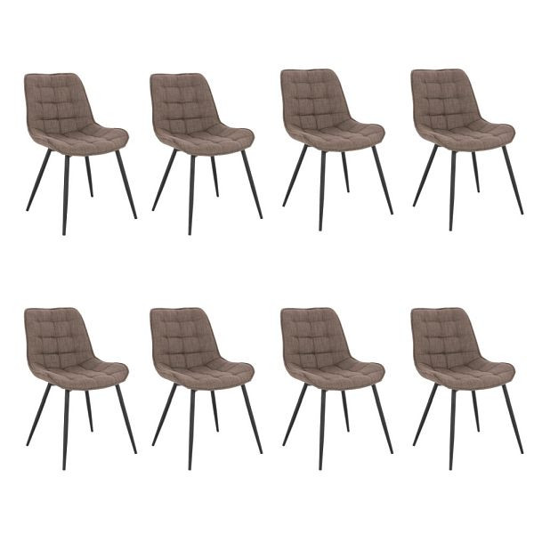 HOME DELUXE Polsterstuhl Esszimmer 8er Set IKALO – Webstoff Grau/Braun, 50867