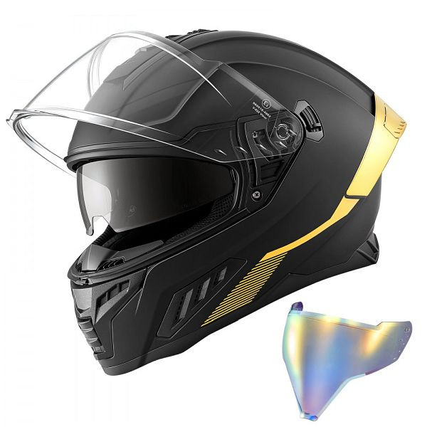 VEVOR Integralhelm XL, Sonnenblende, Doppelvisier ECE 22.06, Vollvisierhelm mit Bluetooth-Fach für Damen & Herren, QKXLMDSSCZYB8VFYH001V0