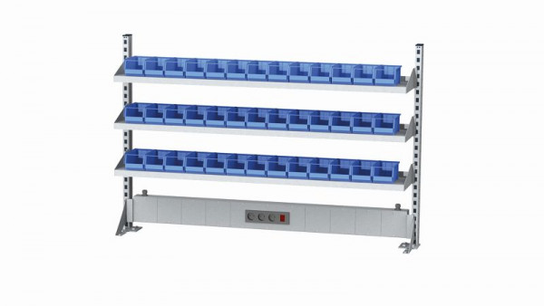 Simplaflex Multiwandaufbau, 2 Tragsäulen, 1 Energieleiste, 3 Steckdosen, B x H 1500x950 mm, CLW15MW05