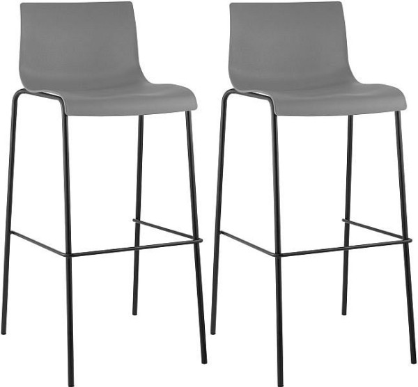 CLP Barhocker Hoover Kunststoff 4-Fuß Gestell schwarz, grau, VE: 2 Stück, 304471