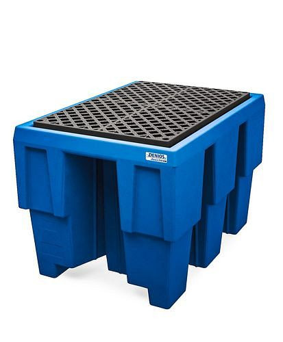 DENIOS classic-line Auffangwanne aus Polyethylen (PE) für 1 IBC à 600 Liter, mit PE-Gitterrost, 304679