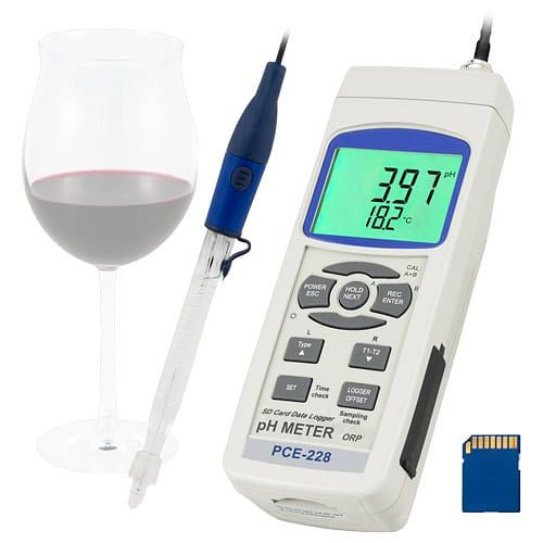 PCE Instruments pH-Messgerät, Anwendung Wein pH-Meter, PCE-228WINE