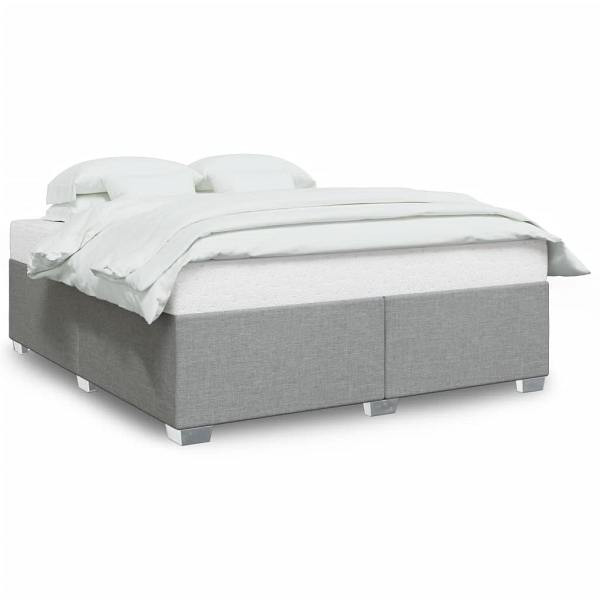vidaXL Bettgestell Hellgrau 200x200 cm Stoff, 3284499, 8721102693816