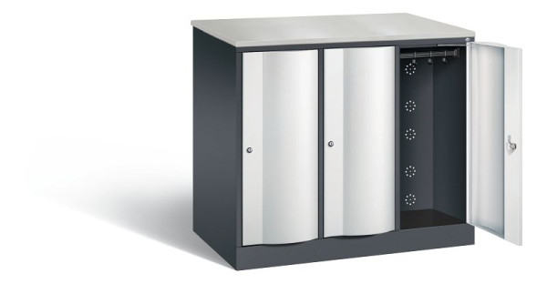 C+P XL-Schließfachschrank Resisto, H1077xB1148xT640mm, Farbe: Schwarzgrau / Lichtgrau, 8271-373 S10035