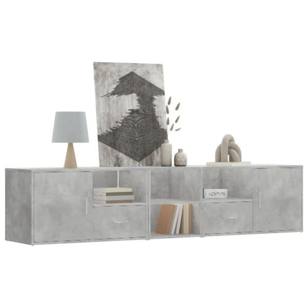 vidaXL Eckregal Betongrau 200x40x45 cm Holzwerkstoff, 3307831