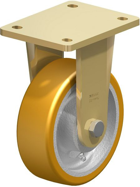 Blickle BS-GTH 150K Stahlgeschweißte Schwerlast-Bockrolle, Blickle Extrathane®, Hellbraun, 267351