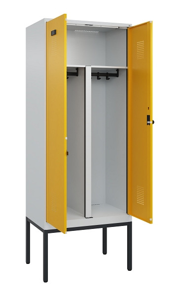 C+P PSA Doppel-Spind Evolo PLUS, Gestell, 2 Abteile, 2120x800x500mm, 7035/1004, Drehriegel, 0490327-22P S10000