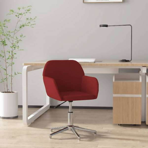 vidaXL Bürostuhl Drehbar Weinrot Stoff, Polyester, 344715