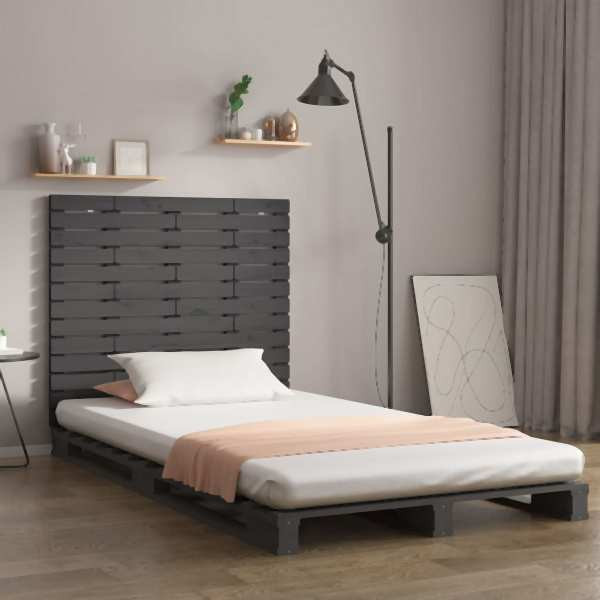 vidaXL Wand-Kopfteil Grau 81x3x91,5 cm Massivholz Kiefer, 824695