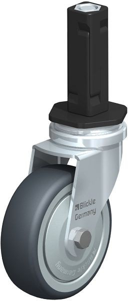 Blickle LRA-TPA 75K-FK-EV02 Apparate-Lenkrolle mit Expander, Thermoplastisches Gummi-Elastomer, Grau, 847823