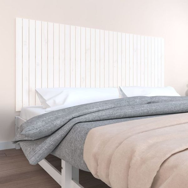 vidaXL Wand-Kopfteil Weiß 204x3x90 cm Massivholz Kiefer, 824879