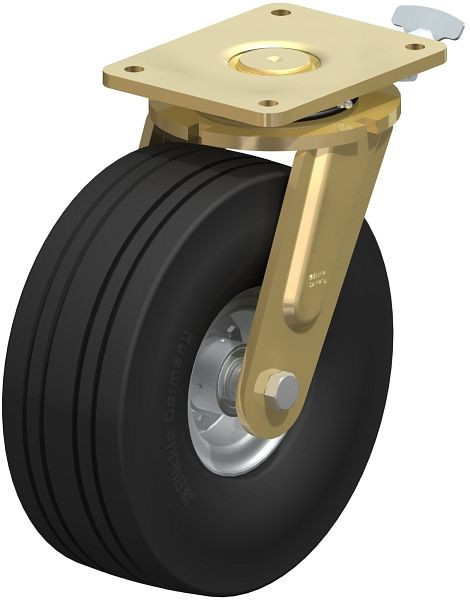 Blickle LS-VLE 305K-RI4 Stahlgeschweißte Schwerlast-Lenkrolle, schwere Drehkranz-Ausführung, Super-Elastik-Vollgummi, Schwarz, 852138