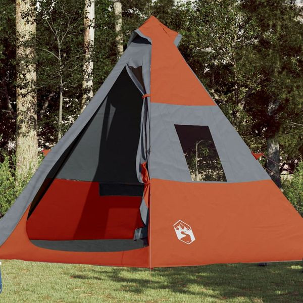vidaXL Tipi-Campingzelt 7 Personen Orange Wasserdicht, 94429