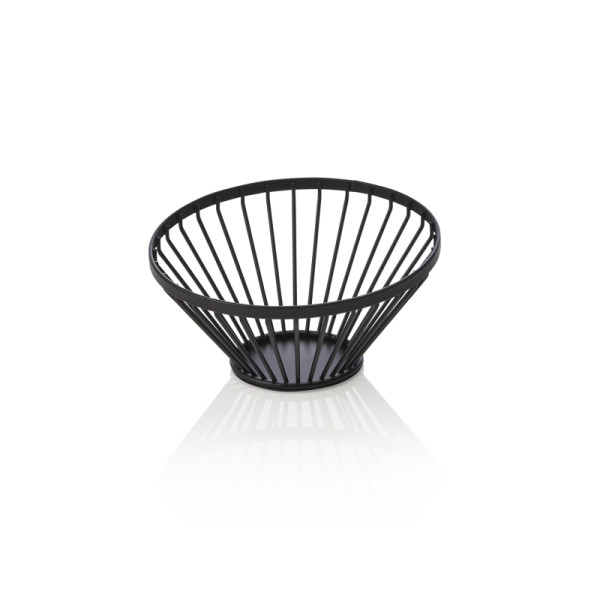 WAS Buffetkorb, Ø 15 cm, Höhe 7,5 cm, schwarz pulverbeschichtet, Metall, 1436015