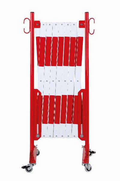 CRASH STOP Scherengitter rot-weiß 4,0m mit beidseitigem Rollenfuß, 70-20R