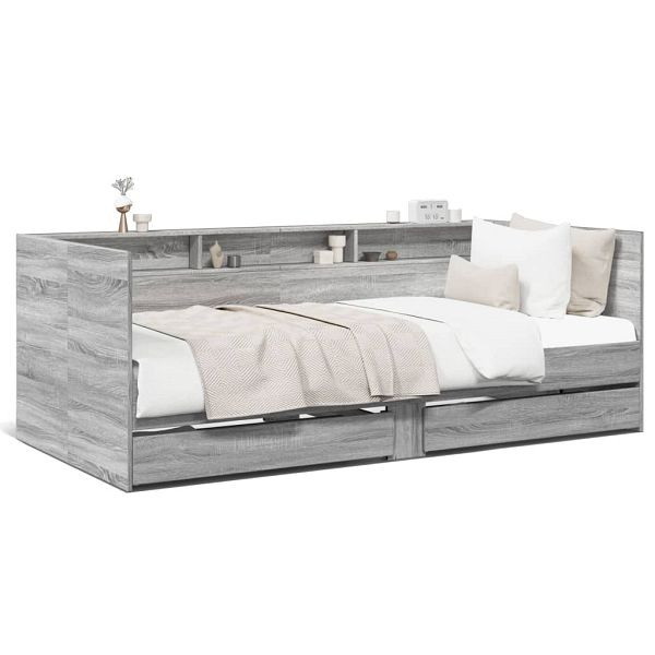 vidaXL Tagesbett mit Schubladen Grau Sonoma 100x200 cm Holzwerkstoff, 3280844