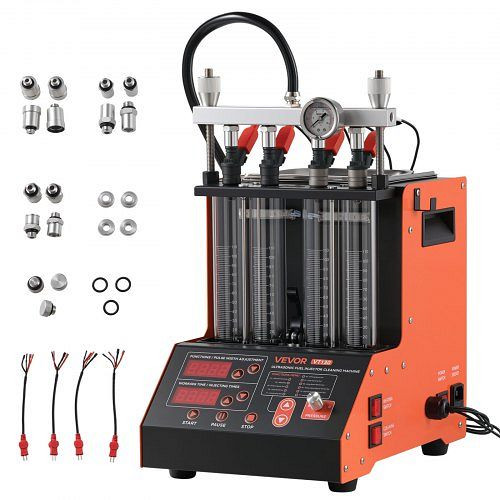 VEVOR Einspritzdüsenreiniger-Tester, 9 Modi, 4-Zylinder-Ultraschall (28 kHz), Ablassventil, 12V, für Auto & Motorrad, CSBQJQ4G20003L5UW001V2